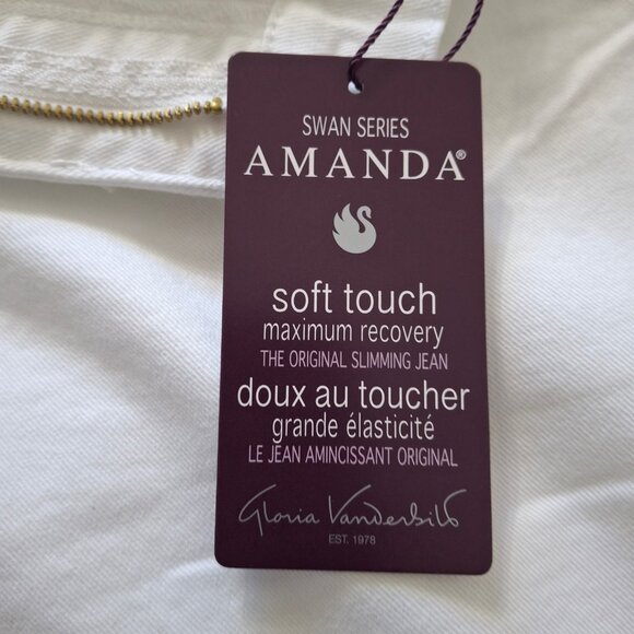 Gloria Vanderbilt HighRise White Jeans Sz 14P Tapered Leg Comfy Cotton NewWTags - Picture 8 of 15